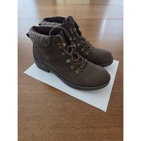 Rocket Dogs Lace Up Ankle Boots Womens 8 Brown Bootie Chunky Heel - Picture 8 of 11